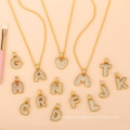 Shangjie oem 26 letras colgante de gargantilla pareja collar de circón de cobre collares gruesos